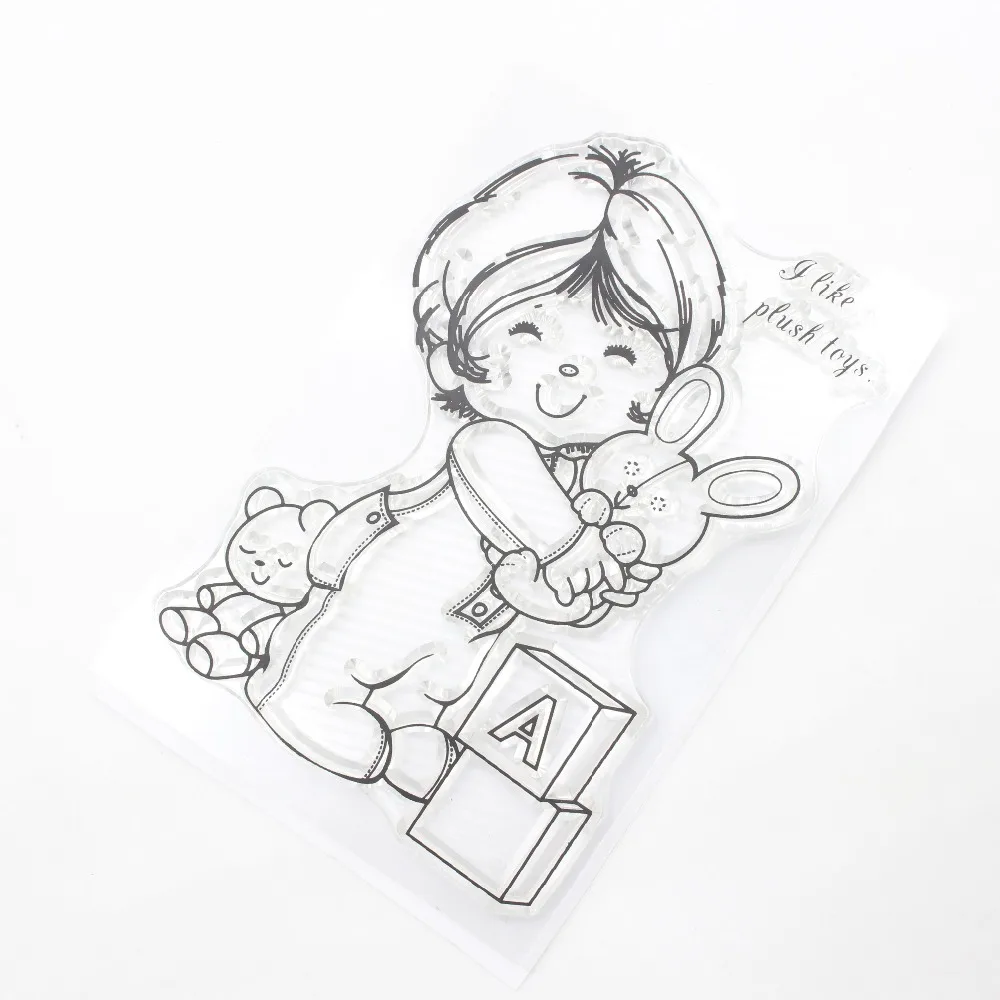 Girl Transparent Clear Stamps for DIY Scrapbooking/Card Making/Kids Christmas Fun Decoration Supplies | Канцтовары для офиса и