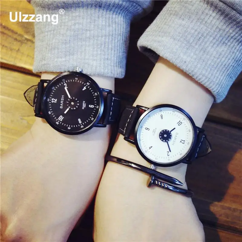 

New Brand Unique Quartz Watch Lover's Watches Women Men Cool Watches Leather Sports Wristwatches Ladies Male Casual Watches