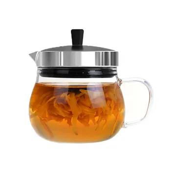 

New High Capacity Heat-resistant Glass Flower Teapot with Tea filter Removable and Washable Tea Set Home Transparent Drinkware