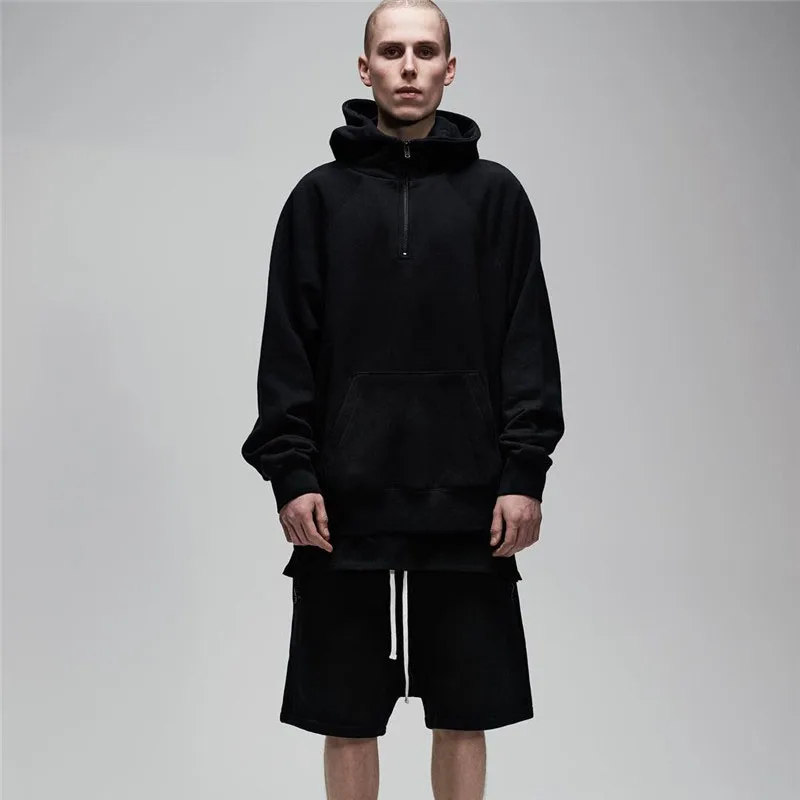 Mens Half Zipper Pullover Justin Biebers Plus Velvet Side Zipper Hoodies Streetwear Cool Fashion Hiphop Urban Clothing Tyg