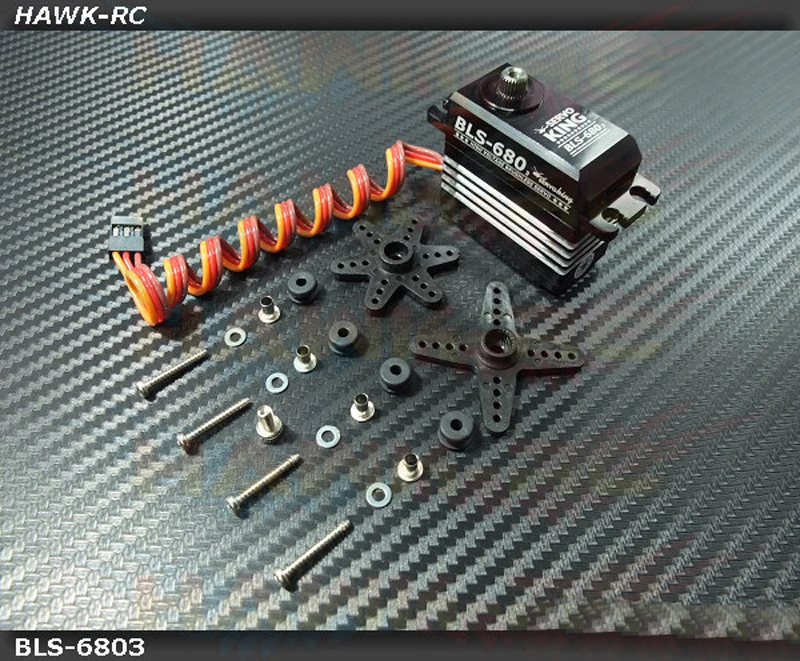 

Metal HAWK-RC Servoking BLS-6803 Brushless Servo Digital High Voltage Steering Gear for RC 550 600 700 800 Helicopter Swashplate