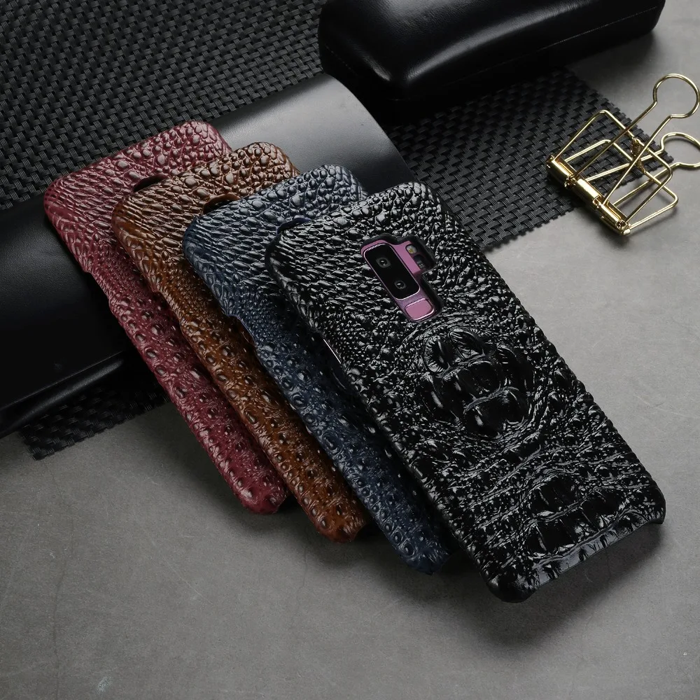 Luxury Crocodile Pattern Case For Samsung Galaxy S9 Plus S9+ Genuine Cowhide Leather Skin Back Cover For Samsung Galaxy S9 Case