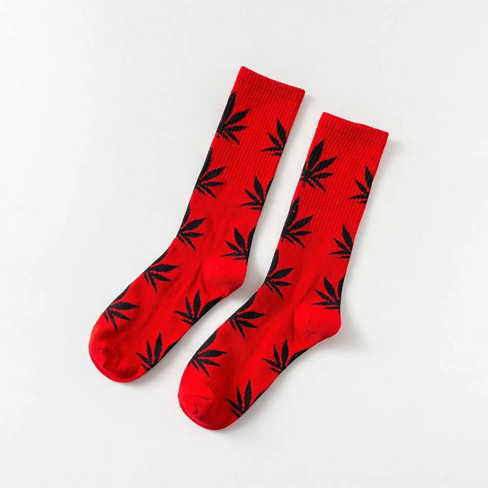 Fashion-1Pair-comfortable-high-quality-cotton-socks-hemp-leaf-maple-leaves-casual-long-weed-crew-socks(21)