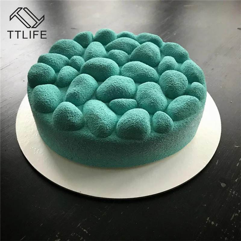 

TTLIFE Disc Gravel Shaped Silicone Chocolate Mousse Cake Mold Pastry Pudding Ice Cream Mould Confectionery Dessert Baking Dish