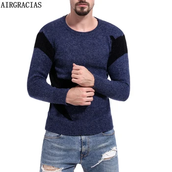 

AIRGRACAIS 2018 Brand Men's Pullovers Sweaters Casual Crocheted Star Knitted Sweater Men Jersey Clothes Size M-XL Pull Homme