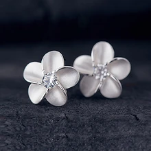 JEXXI Lady Jewelry 925 Sterling Silver Cubic Zircon Stone Sweet Girl Stylish Stud Earring Luxury Crystal