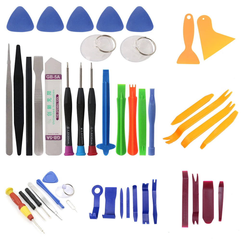 

Car Radio Door Clip Panel Removal Tool Set Mobile Phone Repair Tools Kit Spudger Pry Opening Tool Screwdriver Set