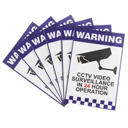 Safurance 6x Предупреждение видеонаблюдения Камеры Скрытого видеонаблюдения знак Предупреждение наклейка Стикеры 66x100 мм охранных Детская