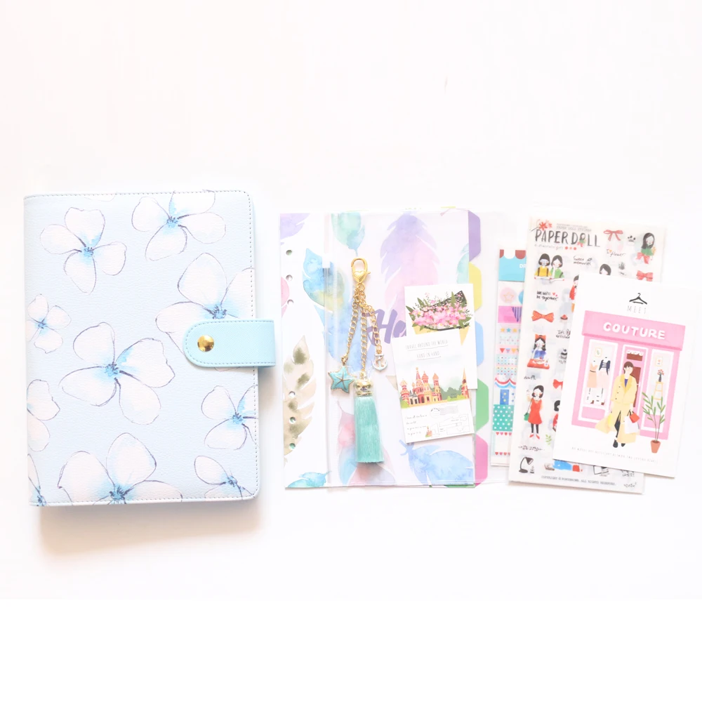 Cute cartoon flower school student spiral notebooks stationery,fine girl's leather personal binder planner agenda organizer A5A6 Cute cartoon flower school student spiral notebooks stationery,fine girl's leather personal binder planner agenda organizer A5A6
