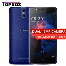Doogee BL7000 смартфон 7060 мАч двойной Камера 13MP 5.5 »MTK6750T Octa Core 1.5 ГГц 4 ГБ + 64 ГБ Android 7.0 отпечатков пальцев Смартфон