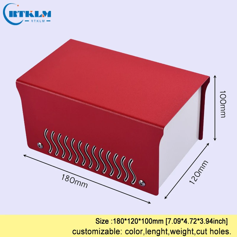 Железная коробка для электронных проектов diy чехол для инструментов Заказная коробка для динамиков Железный настольный корпус распределительная коробка 180*120*100 мм