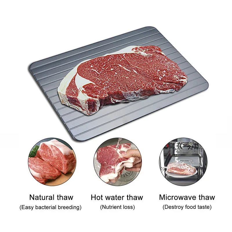Fast Defrosting Tray Plate Defrost Food Meat Frozen Tray Thawing Frozen Meat Defrost Kitchen Tool D
