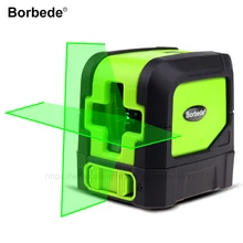 Borbede лазерный нивелир с 2 зелеными перекрестными линиями самонивелирующийся регулируемый портативный мини