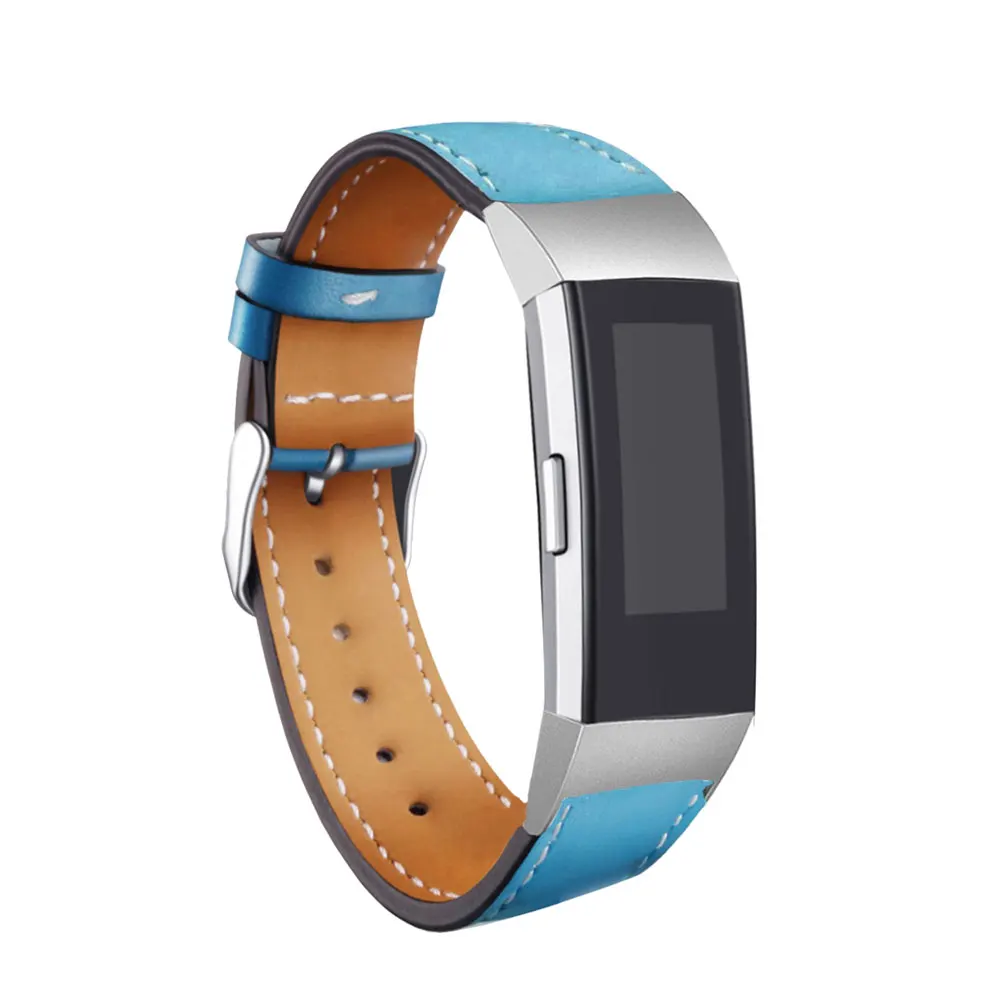Сменный ремешок для Fitbit Charge 3 Charge3 с кожаными ремешками сменный смарт-браслет для фитнеса с нержавеющей рамкой - Цвет: Colour N