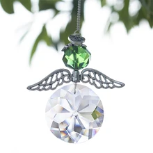 H& D 30 мм ручной работы Ангел-хранитель хрустальный шар Призма оконная подвеска Радуга производитель Висячие солнечные Ловец дома Свадебные украшения