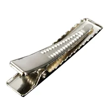 HHFF 50 шт. 40 мм металлический штырь зажимы аллигатора щепотка с зубьями банты для волос серебро