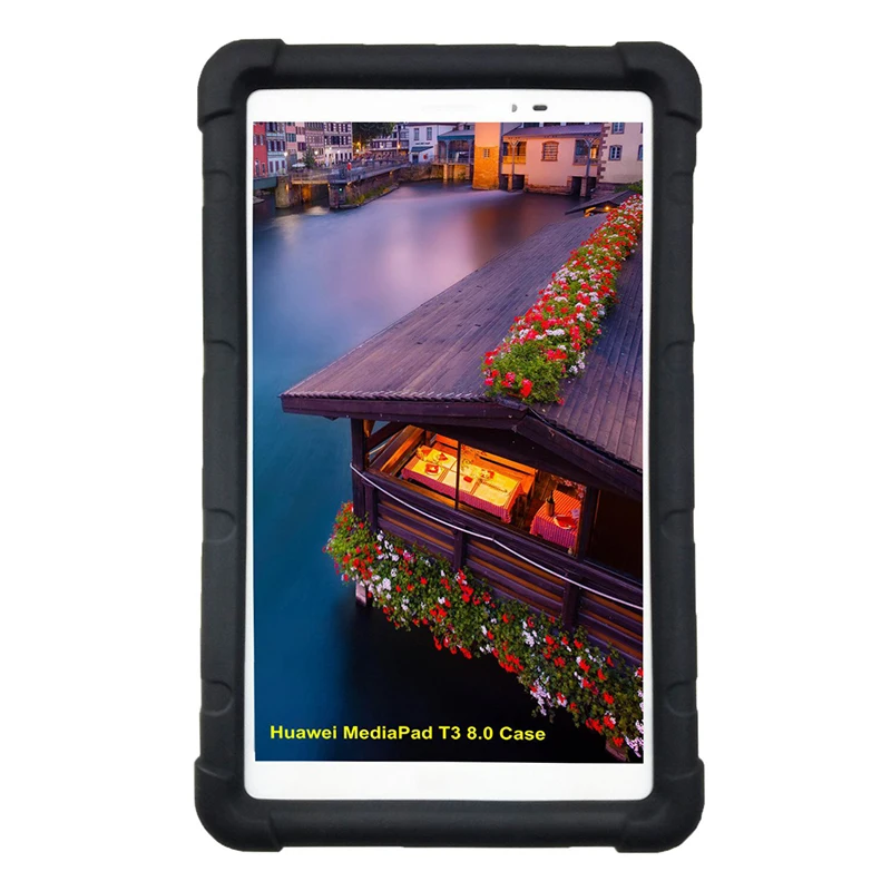 Cena MingShore wytrzymała pokrywa silikonowa etui na Huawei MediaPad T3 8.0 cal KOB L09 KOB W09 dla dzieci przyjazny dla rodzin, odporny na wstrząsy zderzak etui na Tablet