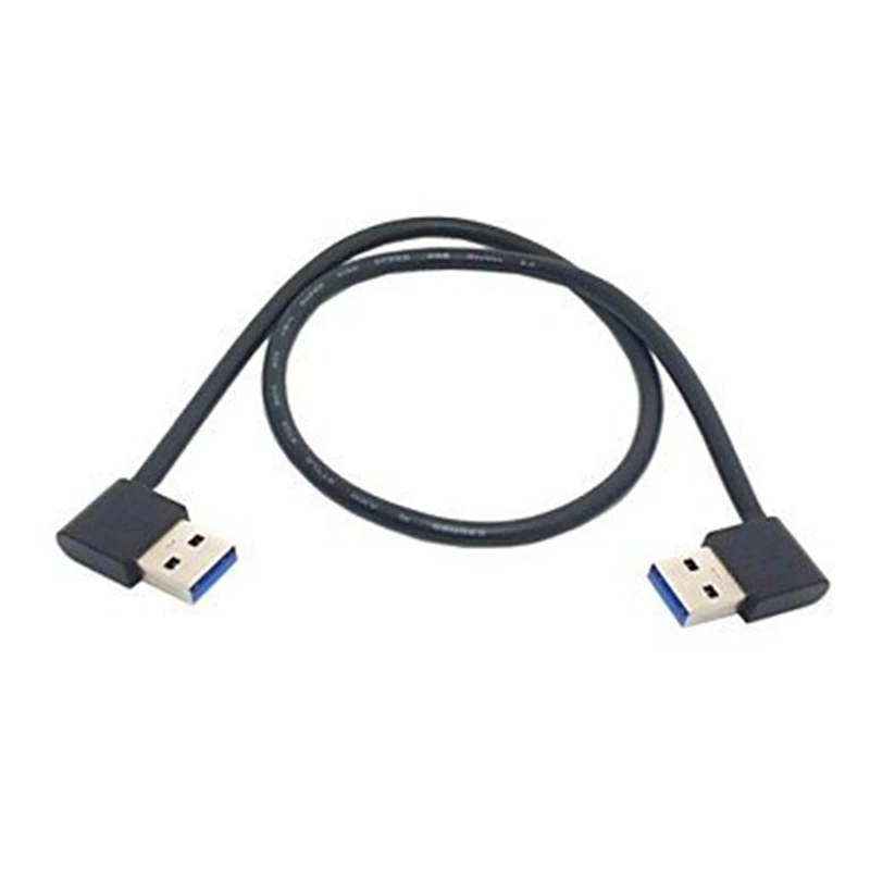 USB 3,0 type A папа 90 градусов влево под углом вправо угловой удлинитель прямое соединение 0,5 м 1,5 фута - Цвет: Black