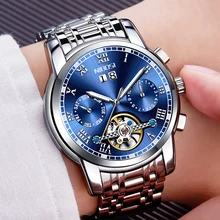 NIBOSI Mens Automatic Watch Mechanical Calendar Waterproof Watches For Men Luxury Brand With Import Automatic