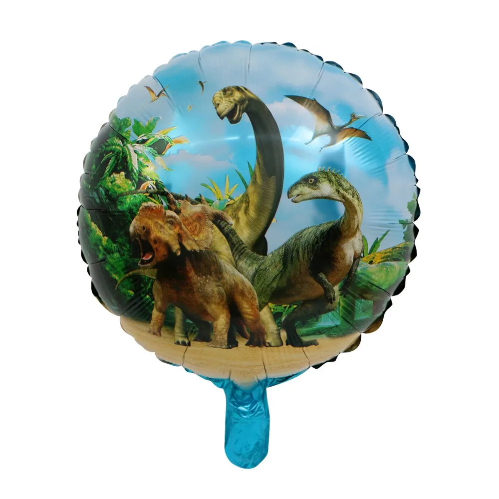 16pcs/lot Jungle theme party Dinosaur Cake Topper DIY cake Decoration Baby Shower Birthday party supplies Cake flag - Цвет: 18inch ballon4X 1pcs