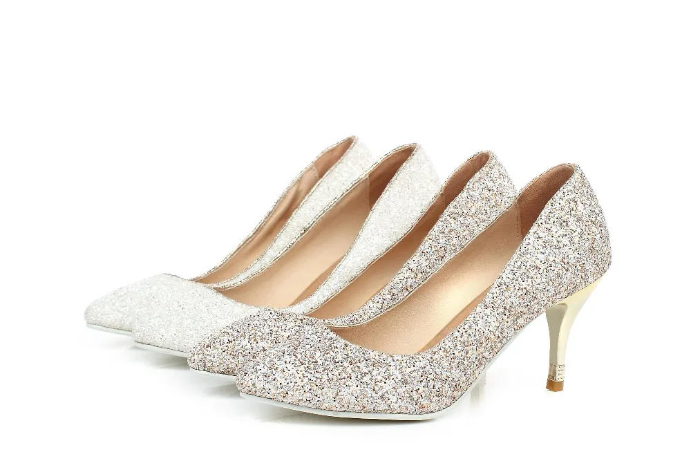 sparkly platform pumps