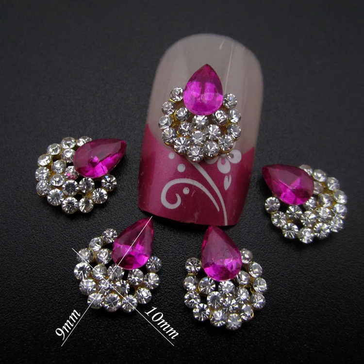 

YNS099 Elegant full rhinestones Glitter strass nail art alloy charms for nails 3d decorations 10pcs