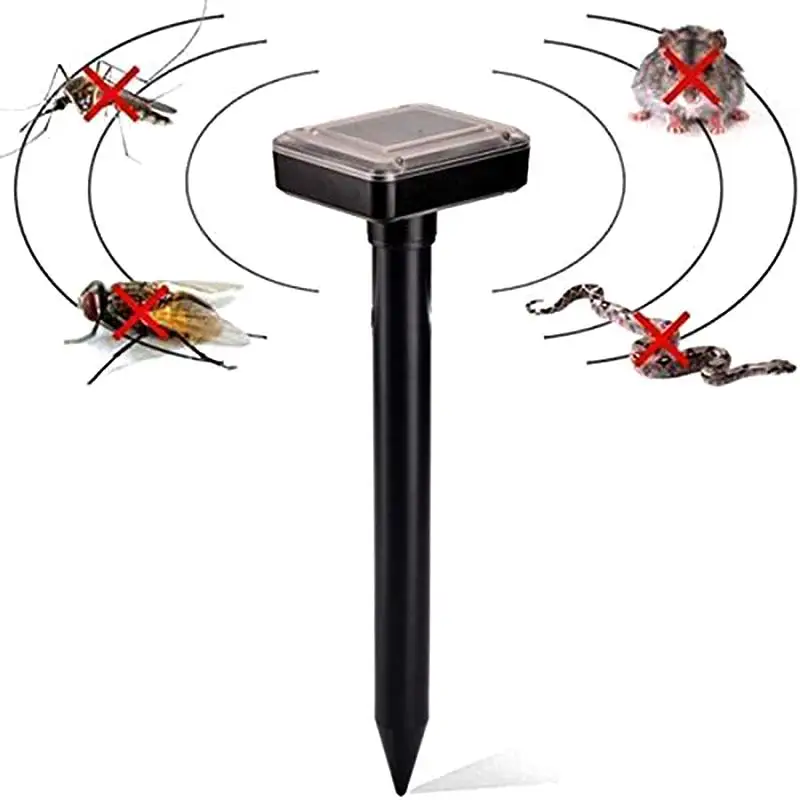 Solar Powered Ultrasonic Sonic Mouse Mole Pest Rodent Mosquito Repellent Yard US