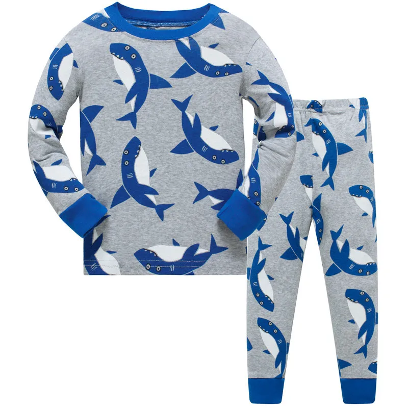Детские рождественские пижамы с динозавром для детей от 3 до 8 лет Детская одежда для сна Пижама в полоску для мальчиков детские пижамы с животными