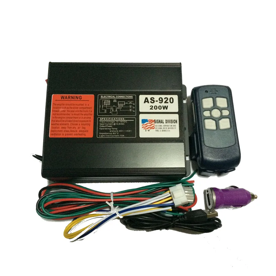 AS920 200W Car Alarm Siren 9 Tone Loudspeaker Horn Electronic Horn