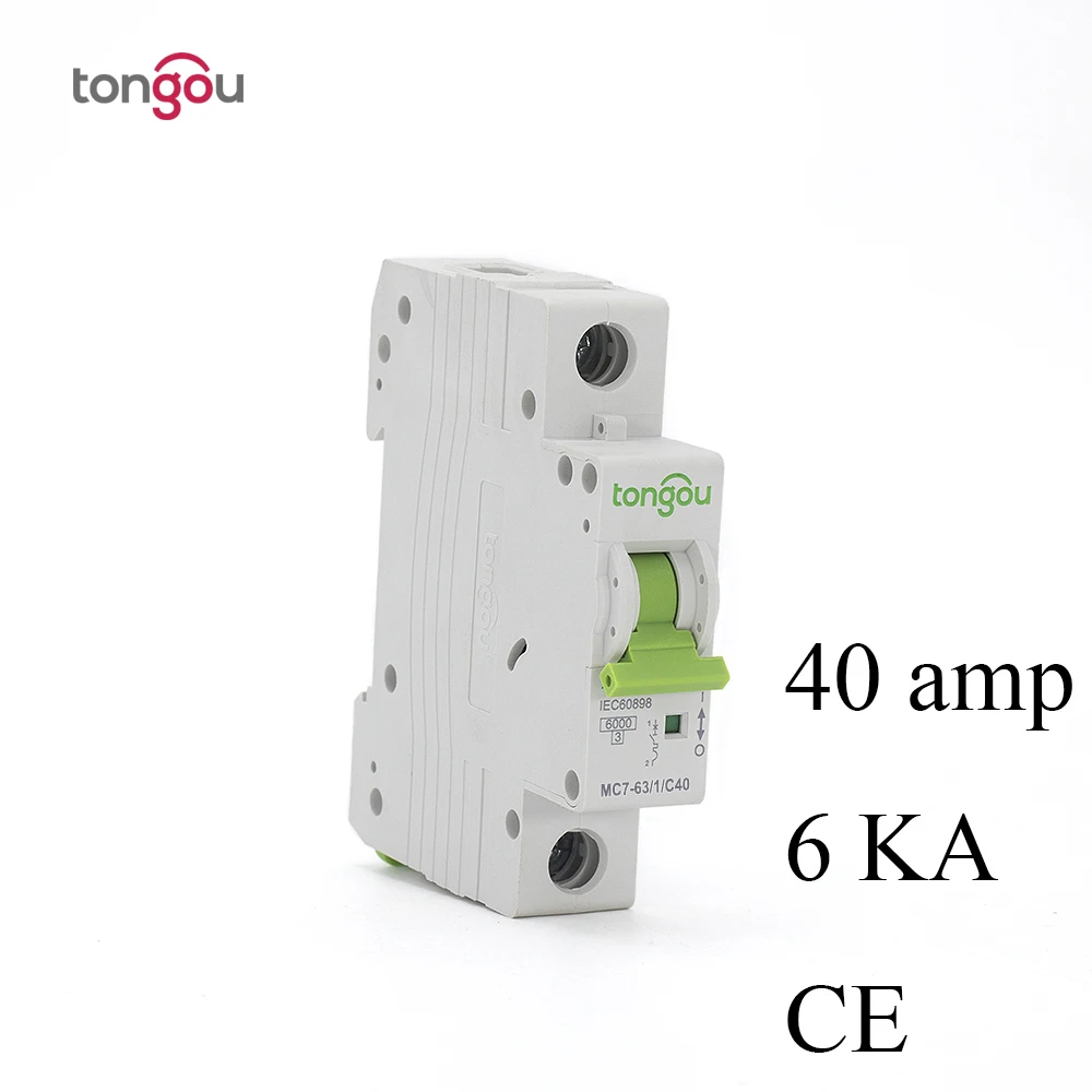 

1 Pole C40 6KA Circuit Breaker 110V/220V/240V 18mm MCB TOMC7