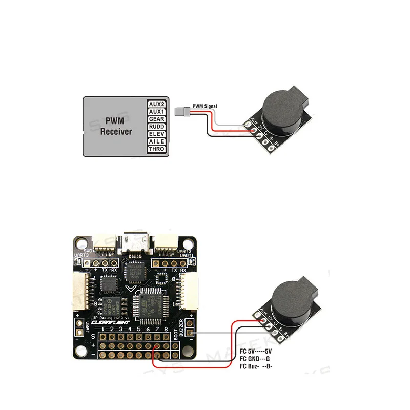 Matek System потерянная модель зуммер бипер и Полетный контроллер FPV 5V Громкий звонок трекер двойной режим для Naze32 F3 F4 PWM Квадрокоптер