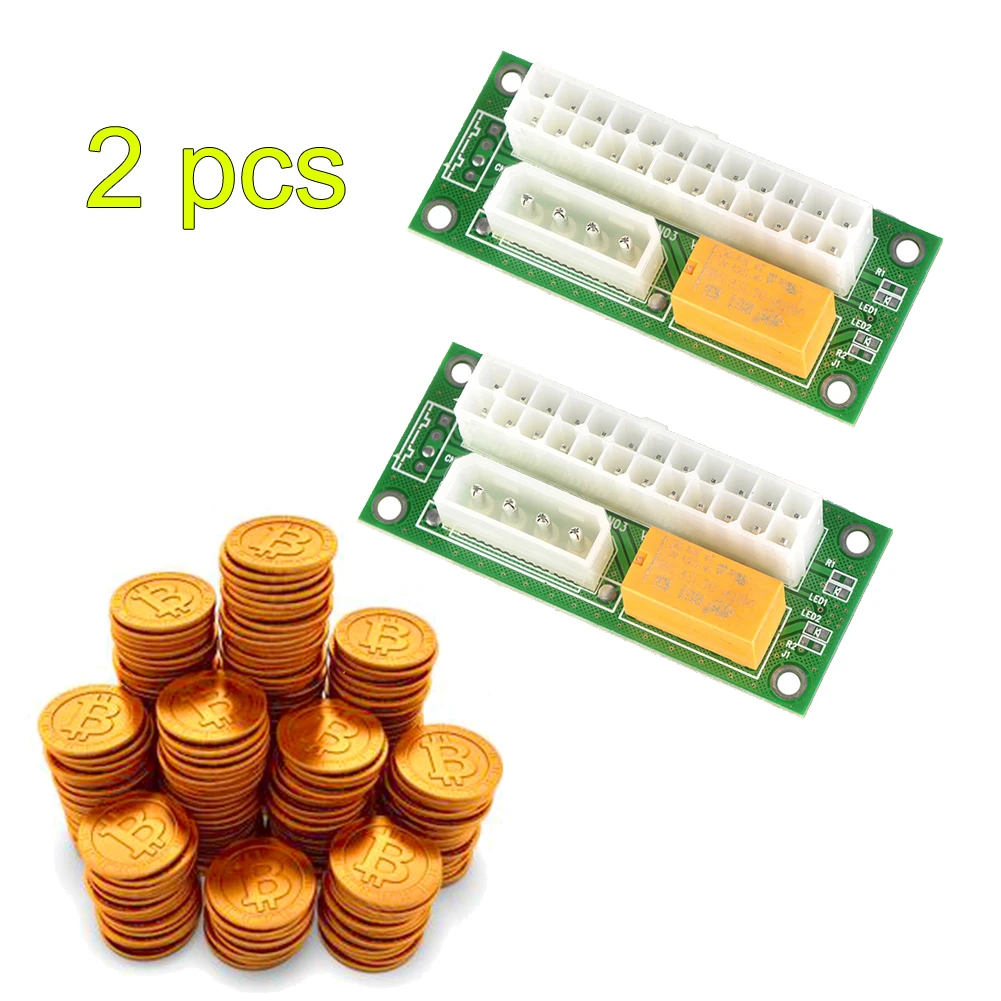 2 шт./компл. PC Настольный ATX 24Pin к 4Pin Molex двойной блок питания синхронизация стартер