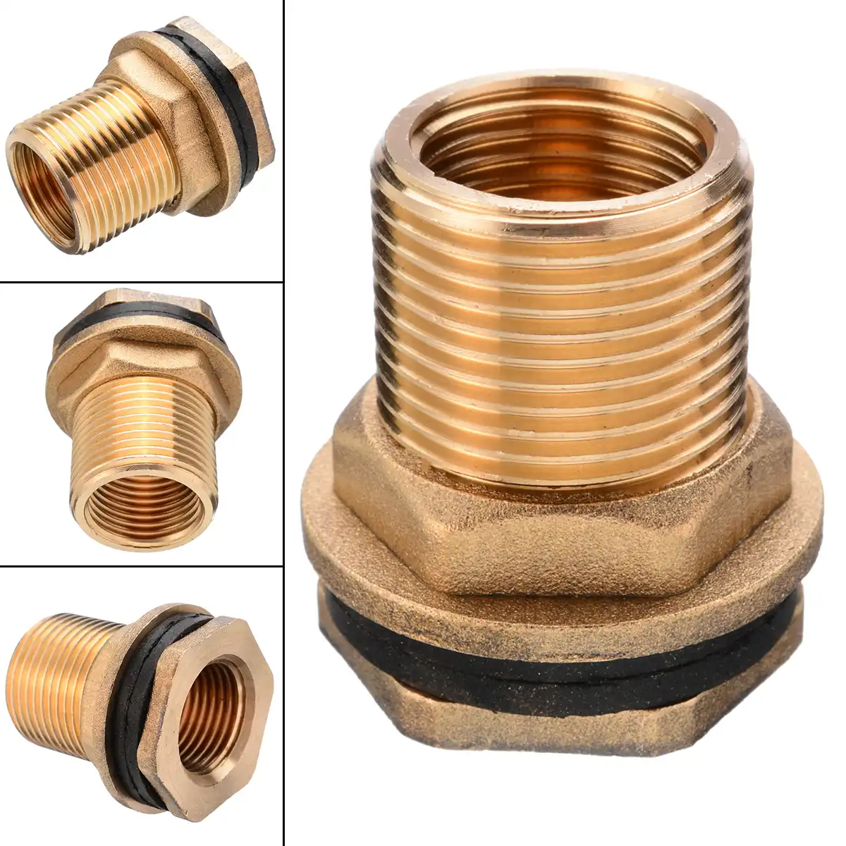 1 2 Female 3 4 Male Soild Brass Water Tank Connector Garden Straight Theaded Bulkhead Fitting Tank Hose Adapter Aliexpress