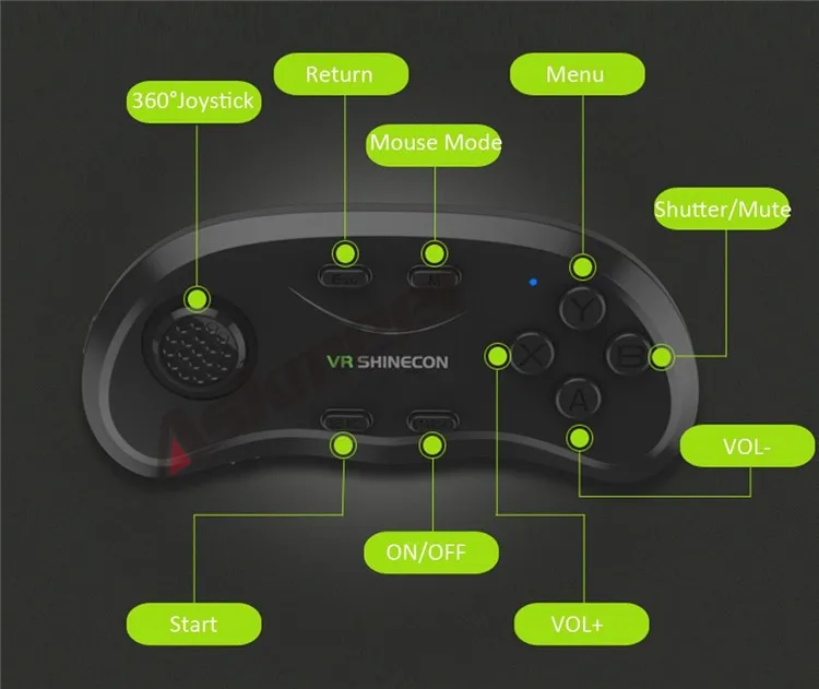 New Original VR Shinecon Bluetooth Remote Controller Wireless Gamepads Mouse Selfie Shutter 3D Game for Smartphone Tablet TV BOX (3)