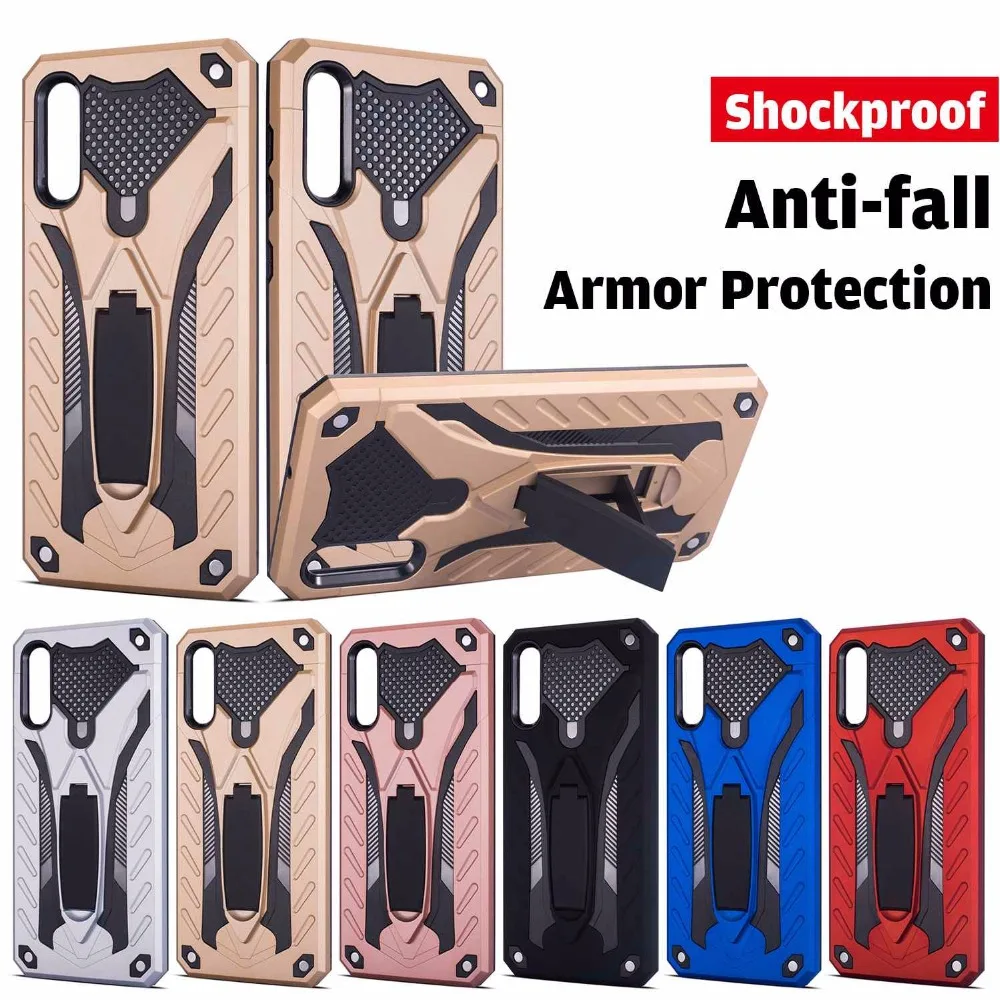 For Samsung Galaxy A50 A30 Hybird Plastic Dual Armor Case with Stand Cover Coque for J4 J6 A6 A8 2018 A9 2019 Case Accessories (1)