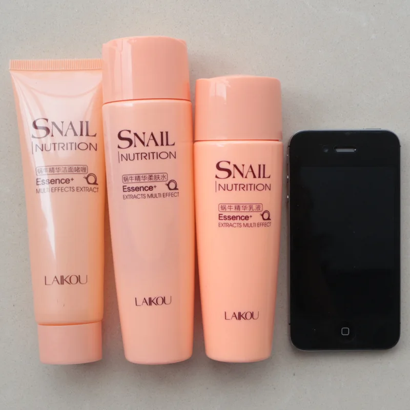 LAIKOU 3 шт./лот набор для ухода за кожей лица с улиткой в том числе Snail Essence глубокое