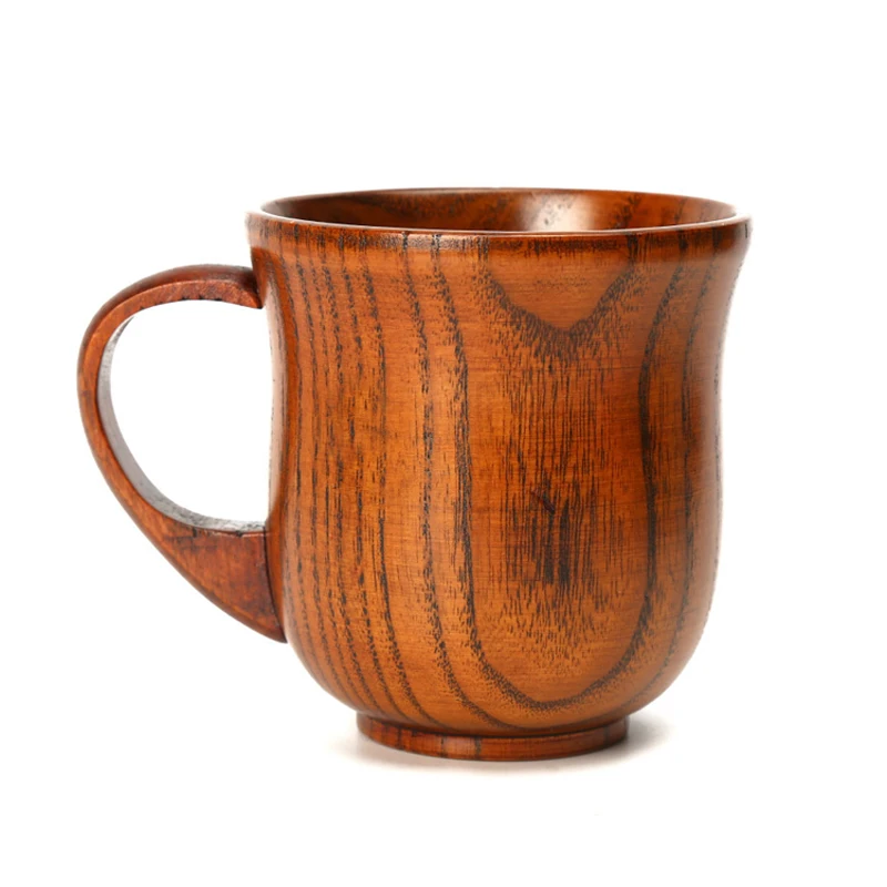1 Piece Wooden Coffee Mug Wood Tea Cup 250ml Classic Wood Cups and Mugs Coffee Milk Tea Mug Home Cafe Bar Drinking Cup Drinkware