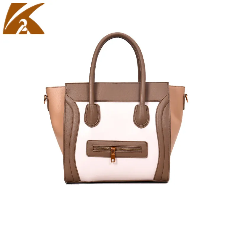 

KVKY Fashion Smile Trapeze Tote Hand Bags for Women Leather Handbags Crossbody Bags Female Business Shoulder Bag Messenger Bags