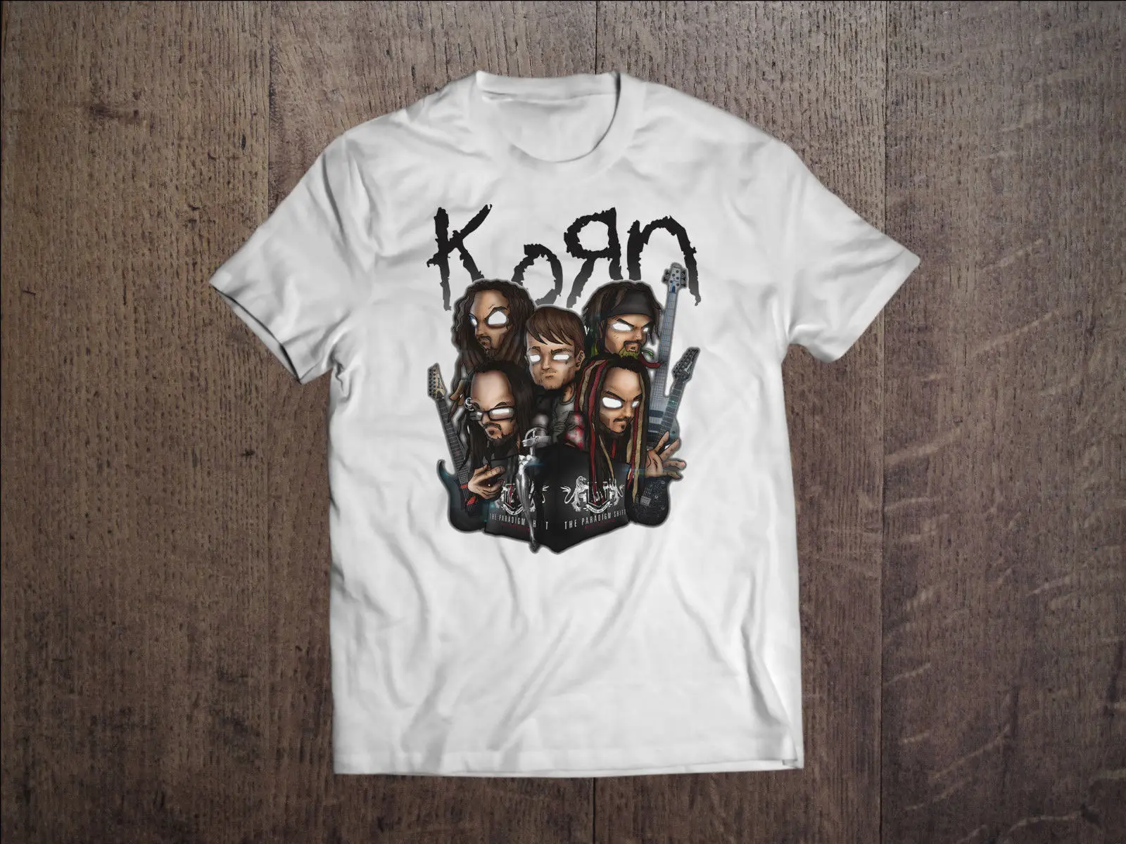 KORN Band Men White T shirt Metal Band Fan Tee Rock Band T Shirt Men