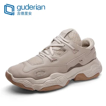 

GUDERIAN Hot Sale Casual Shoes Men Breathable Sneakers For Men Lightweight Mens Leather Shoes Men Trainers Sapatos Masculinos