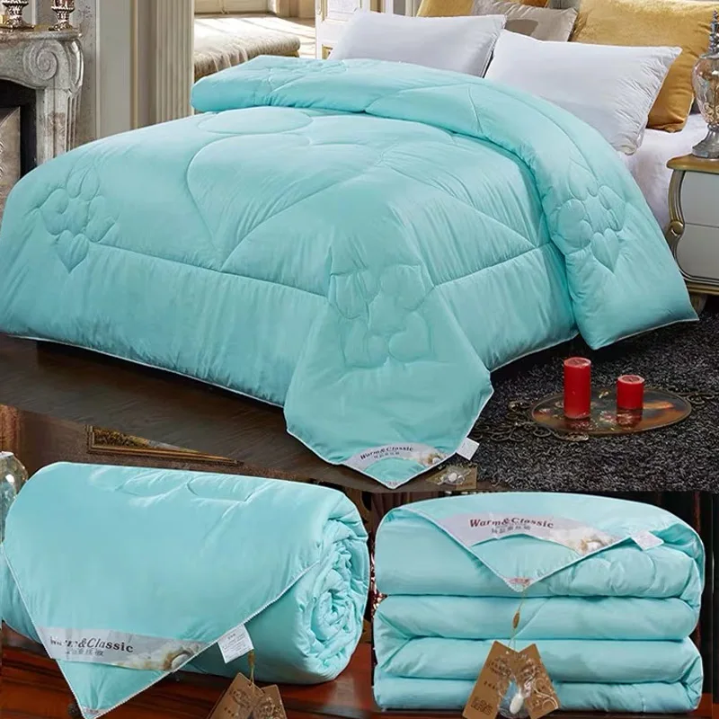 GraspDream Cotton Mulberry silk luxury quilts Winter bedroom thick Warm Quilted duvets single/double bedding comforter blankets - Цвет: as the picture shows