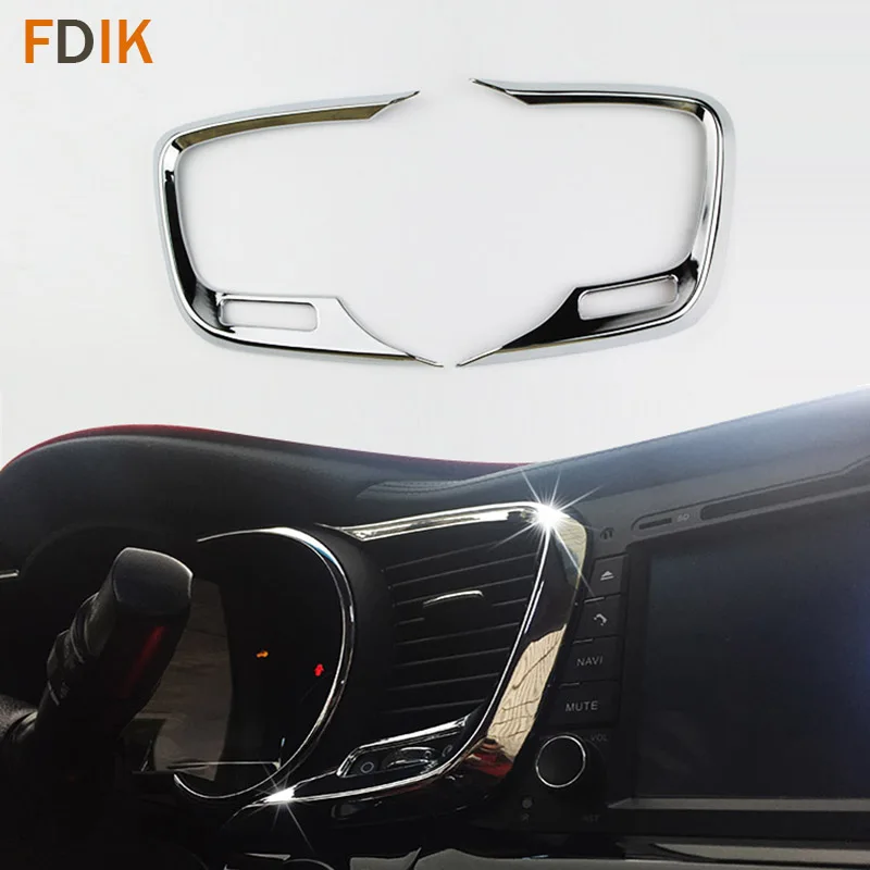 2pcs ABS Chrome Interior Accessories Console Center Air Vent Cover Trim for Kia K5 Optima 2011 2012 2013 2014 2015 1