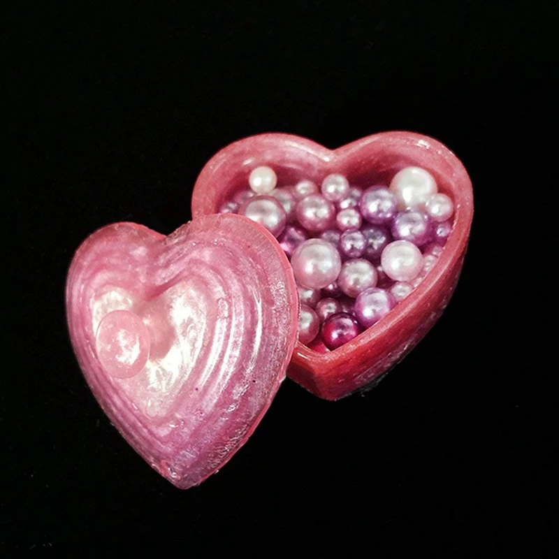 

Diy Heart Shapes Silicone Storage Box Mold Resin Mould Jewelry Casting Craft Tools