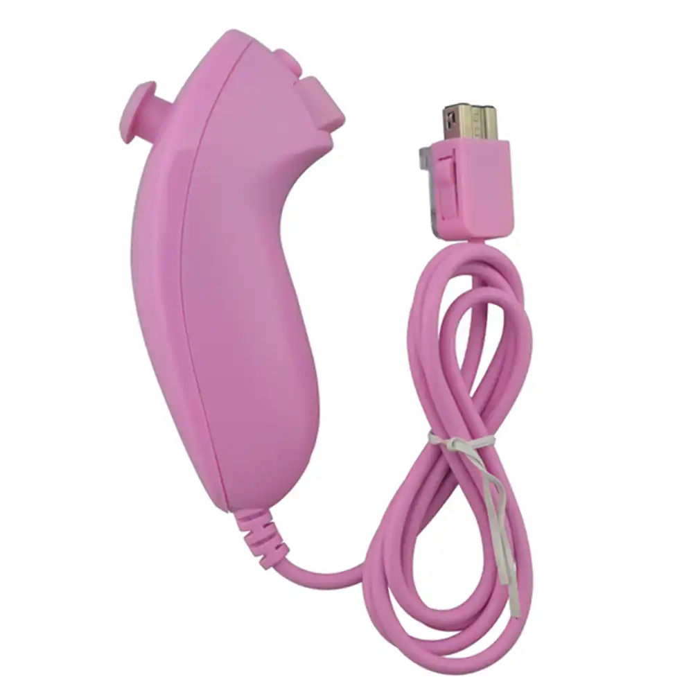 1 個リモートビデオゲームコントローラハンドル左手ヌンチャクコントローラー Wii ゲームパッドピンク Remotes Aliexpress
