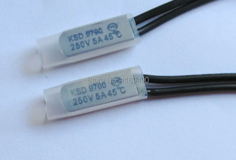 

10pc KSD9700 Normally Close 45 c Thermostat Temperature Thermal Protector Switch 45 degree Bimetal Disc 250V 5A , Free shipping