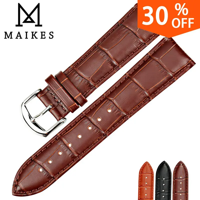 Relógio de Pulso Pulseira de Relógio Maikes Novos Acessórios Pulseira Cinto Macio Couro Genuíno 16 18 20 22 24 mm Pulseiras