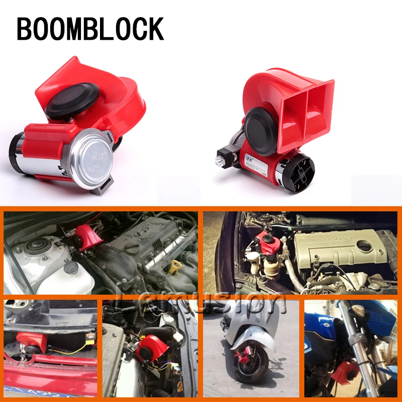 

BOOMBLOCK Car Two-Tone Snail Air Horn Speaker 12V 130db For Saab Chevrolet Cruze VW Passat B5 B6 B7 Toyota Corolla 2008 RAV4