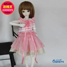 BJD одежда 1/4 летнее милое кружевное розовое платье принцессы без рукавов для куклы для Minifee Shushu Celine Body YF4-18 аксессуары для куклы