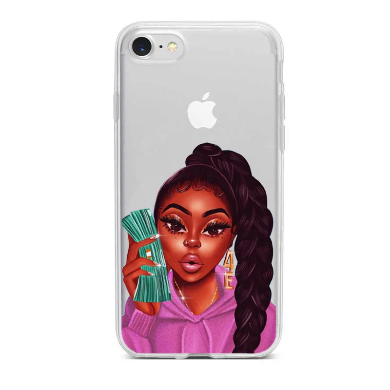 MAKE MONEY Not Friends Kash Black head Girl Fundas чехол для iPhone X XR XS Max 8 7 6s Plus Мягкий Прозрачный силиконовый чехол - Цвет: TPU