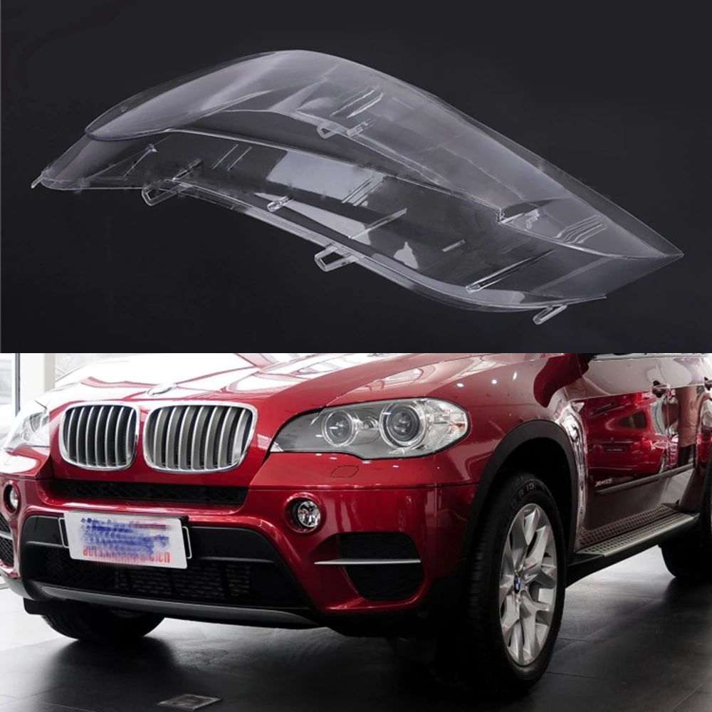 Для BMW X5 E70 2008 2009 2010 2011 2012 2013 Автомобильные фары прозрачные линзы оболочка Крышка водителя и пассажира сторона Авто оболочка